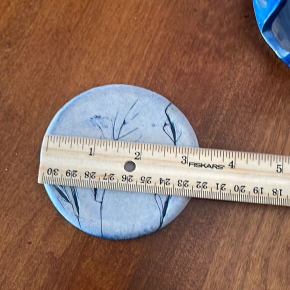 Handmade Porcelain Leaf Imprint Coaster Set - Picture 10 of 11